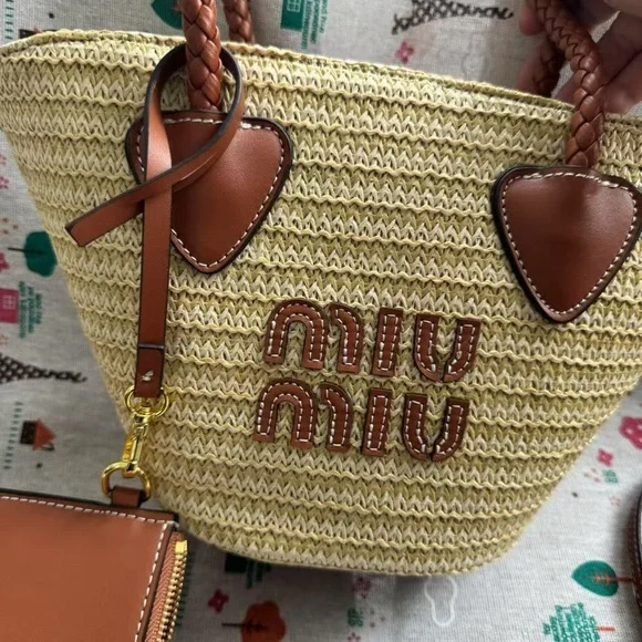Miu Miu Natural Straw Basket Bag